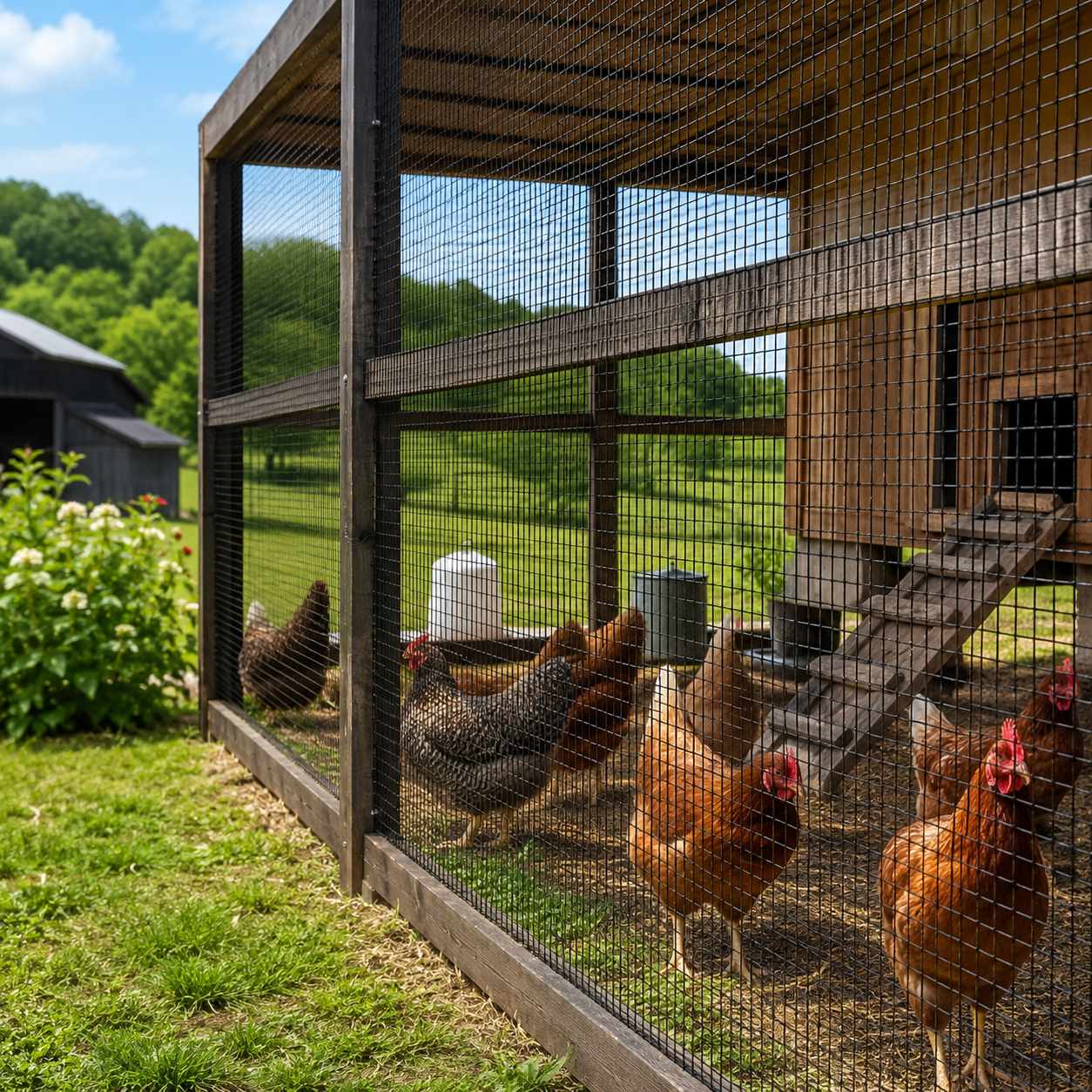 36in x 100ft black metal mesh, 1/2-inch welded chicken wire roll, garden plant fencing, suitable for chicken coops and home renovation — image 3