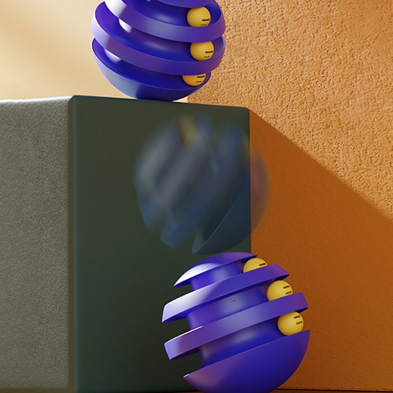 Torre Interactiva de 3 Niveles para Gatos, Juguete Giratorio con Pelota, Juguete de Entrenamiento Tipo Tentetieso, Accesorios para Gatos — imagen 5