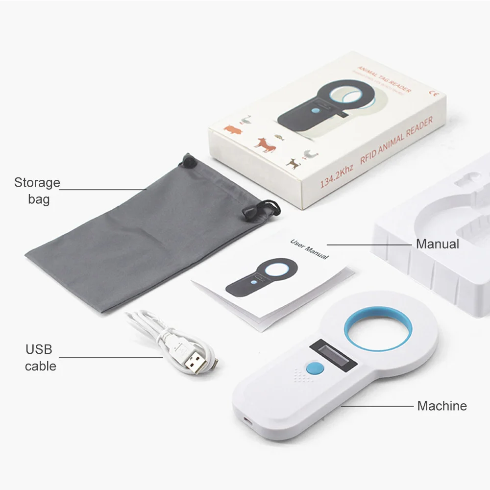 Rechargeable RFID Card ID Reader ISO11784/5 Pet Scanner 134kHz 125kHz Chip Transponder USB 2.0 Microchip Scanner For Animals — image 5