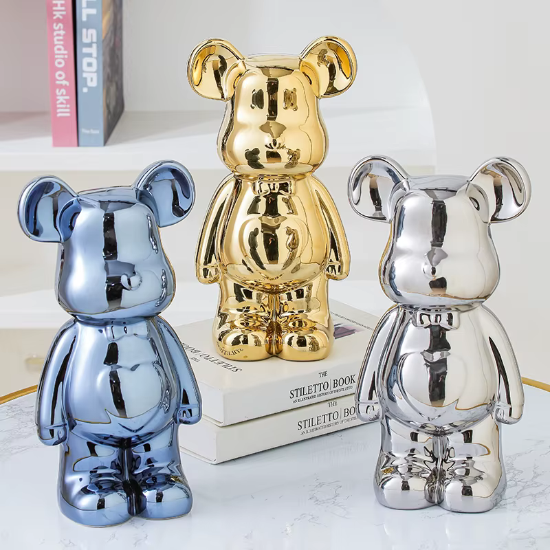17/27/cm Aesthetic Bear Brick Ceramic Statue Teddy Bear Decor Action Figure Sculptures Ornament for Room Home Decoration Crafts — image 3