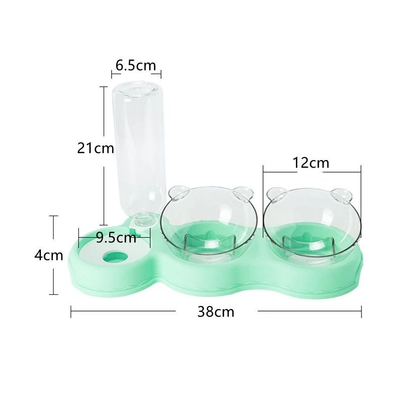 Pet Bowl Plastic Dog Bowl Double Bowl Automatic Drinking Water Anti Spill Food Bowl Pet Bowl Cute Cat Rice Bowl Cat Bowl — image 4