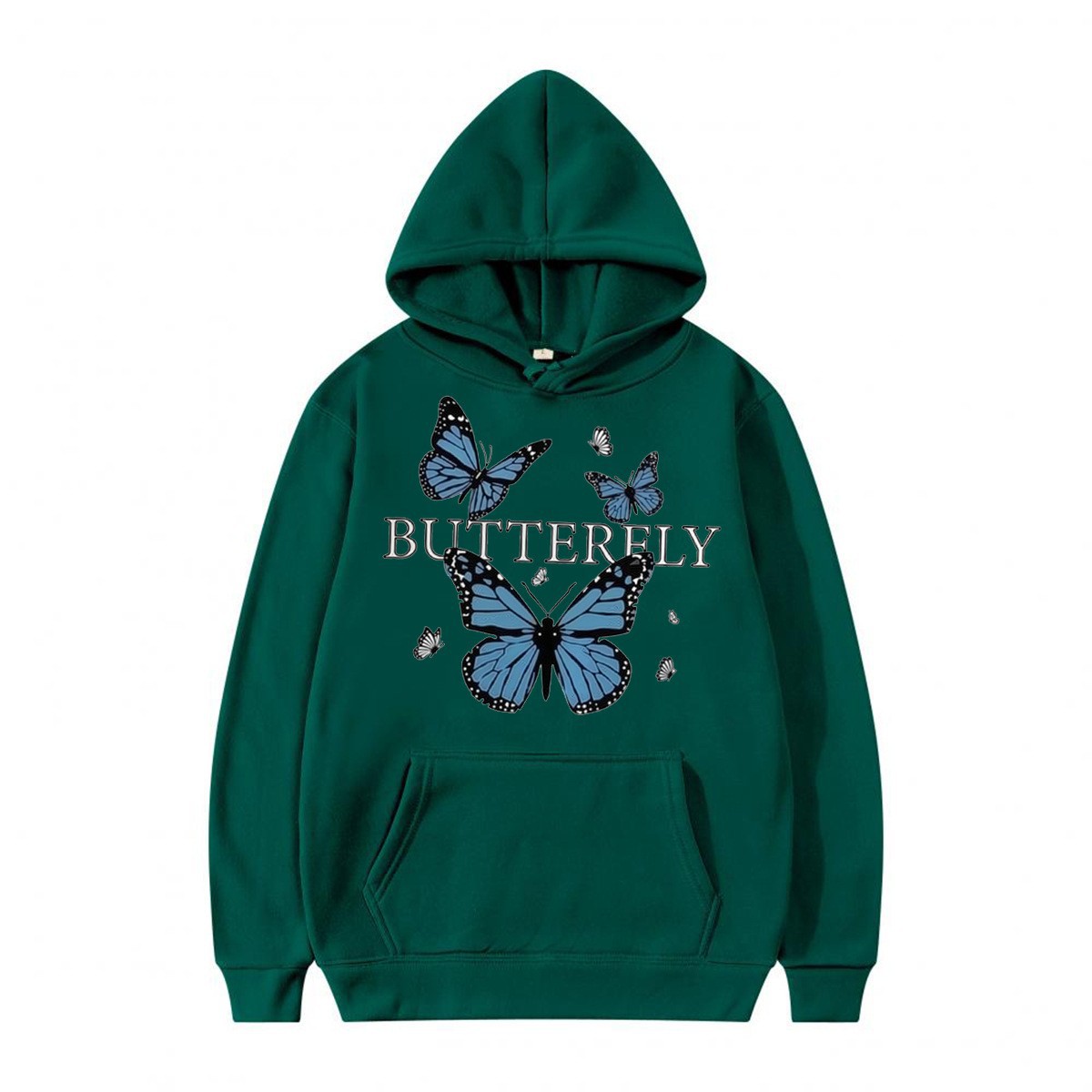 Hooded Sweatshirt with Butterfly Print Fun Pattern Casual Sporty Style — image 20