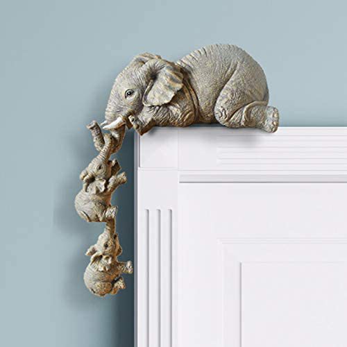 Three Elephants Resin Gardening Ornament Cute Elephant Figurines Elephant Hanging Baby Elephant Craft — image 3