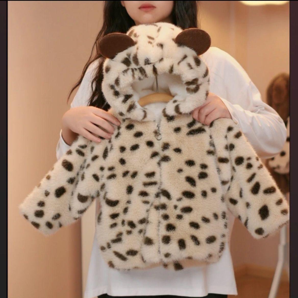 Kids Thickened Fleece Jacket Leopard Print Warm Autumn Winter Outerwear — image 6