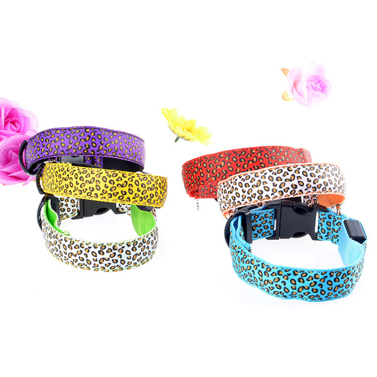 Leopard Collar LED Light-Emitting Dog Belt Light-Emitting Collar Dog Collar Dog Chain Small And Large Pet Supplies — image 2