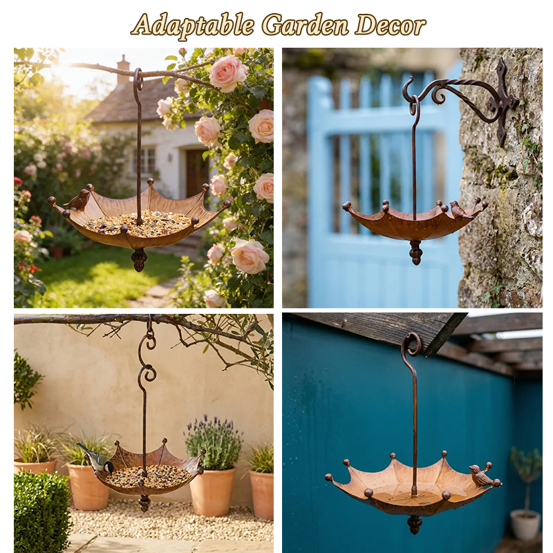 Umbrella Hanging Bird Feeder - Outdoor Iron Tray for Hummingbirds & Wild Birds (Garden & Yard) — image 4