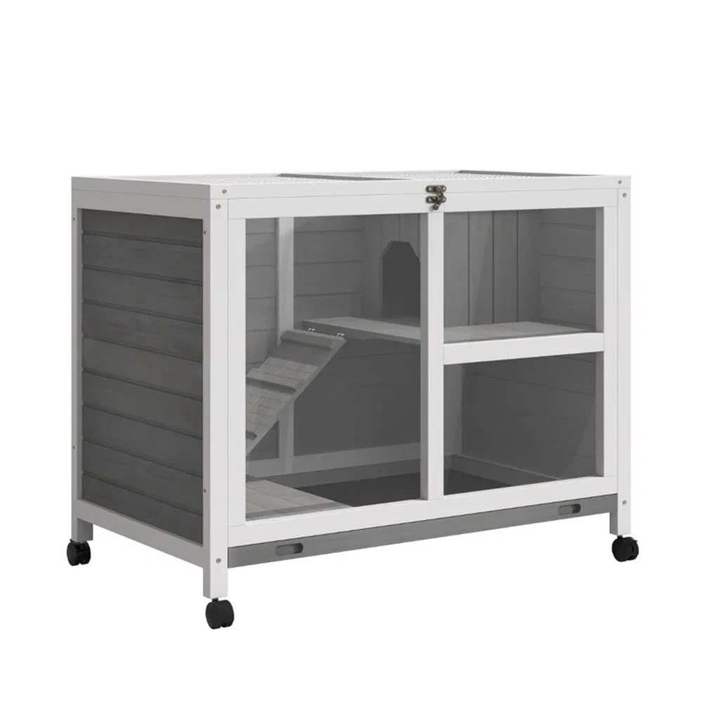 Pet cage /Wood Rabbit Hutch-Gray — imagen 7