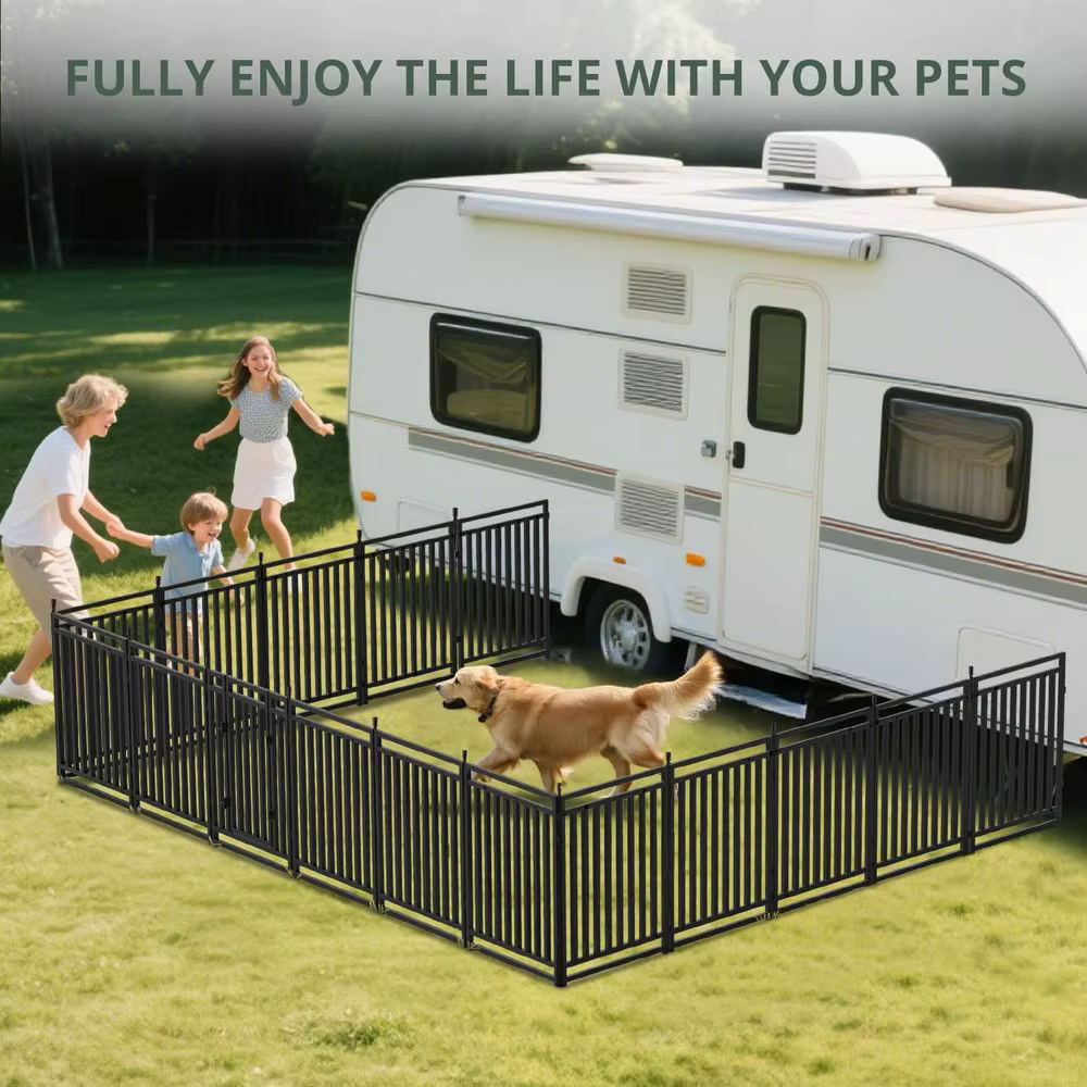 Cubo de Juego Portátil 40 Alto 16 Paneles para Uso Exterior e Interior, Ideal para el Entretenimiento de Perros y Acampadas (Negro-Arcilla) — imagen 6