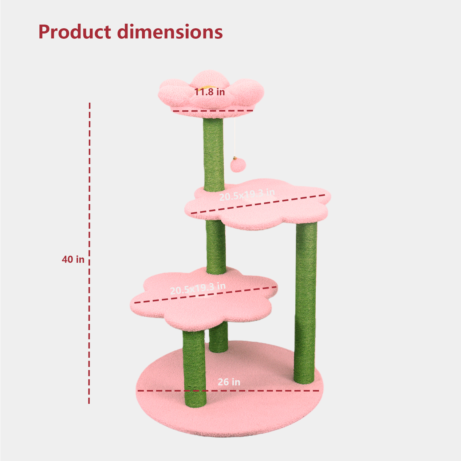 Cat Tree with Removable Cozy Perch & Scratching Posts Hanging & Toy Multi-Level Cat Furniture for Kittens/Cats to Climb, Rest & Play Hanging Toy — image 6