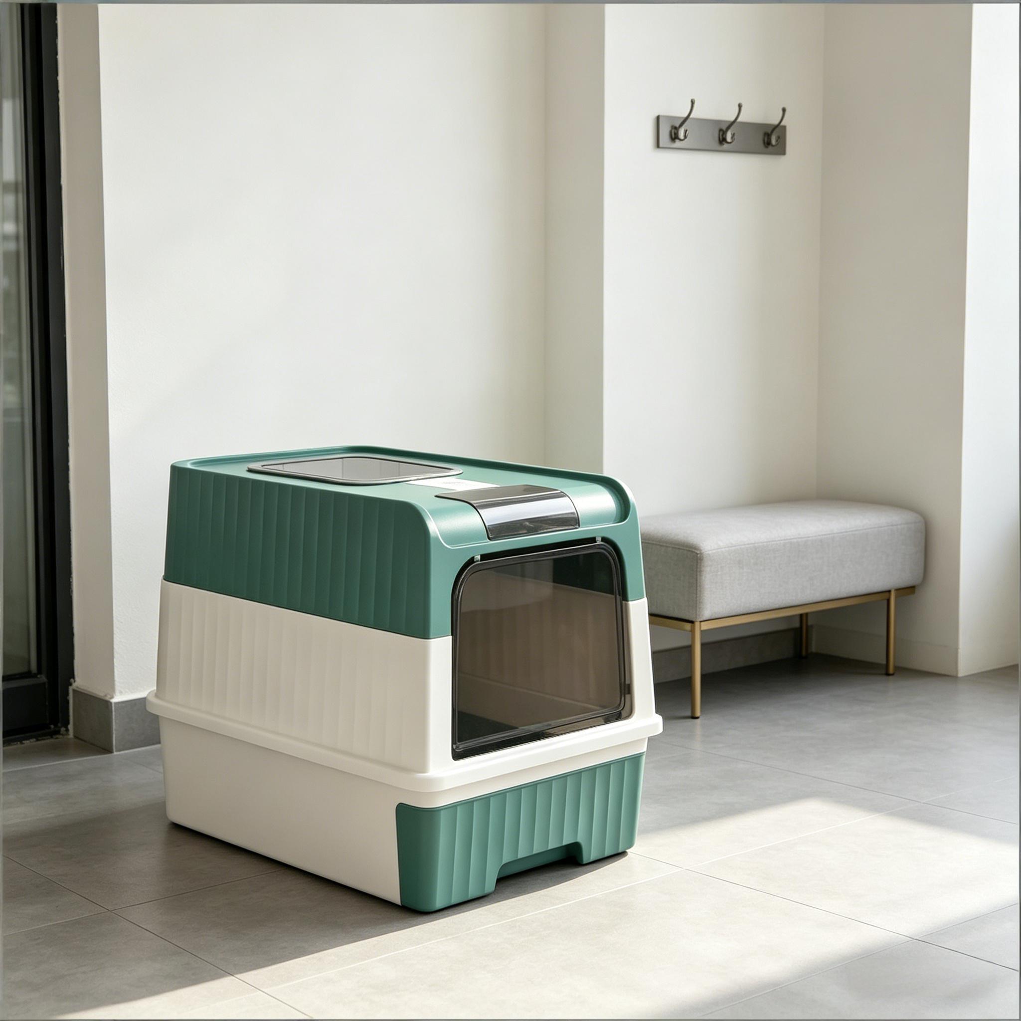 Fully Enclosed Litter Box, Compact Cat Litter Box, Pet Litter Box — image 6