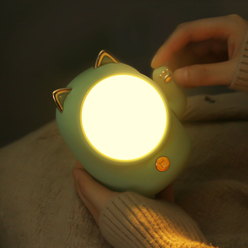 Lucky Cat Night Light USB Charging Stepless Dimming Led Touch Cat Night Light Bedroom Baby Feeding Bedside Light — image 3