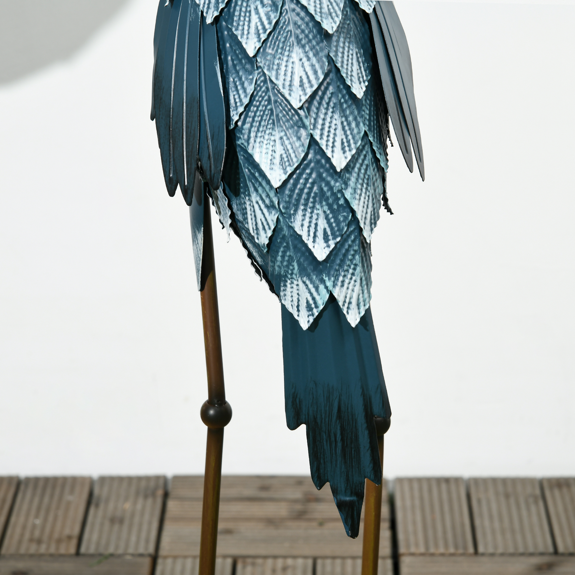 Estatuas de Grúas para Jardín, 28.5" y 29" Esculturas de Pájaros en Pie, Arte Decorativo de Metal para Patio, Conjunto de Decoración Exterior de 2, Azul — imagen 5