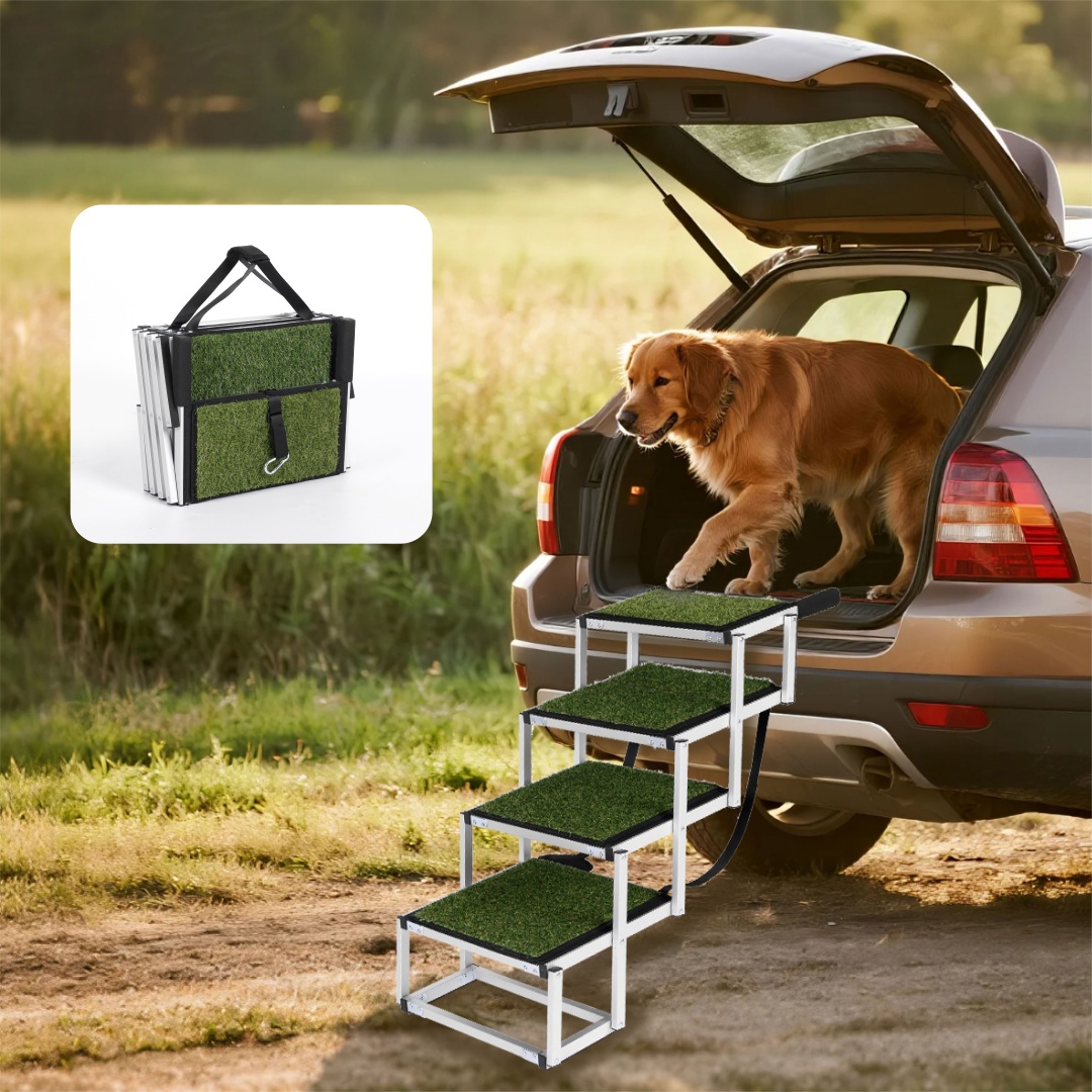 Foldable Dog Ramp For Cars, SUVs, Trucks, Portable Pet Dog Stairs For Large Dogs With Non-Slip Surface Reinforced Design, Lightweight Yet Sturdy Supports Up To 250lbs — imagen 8