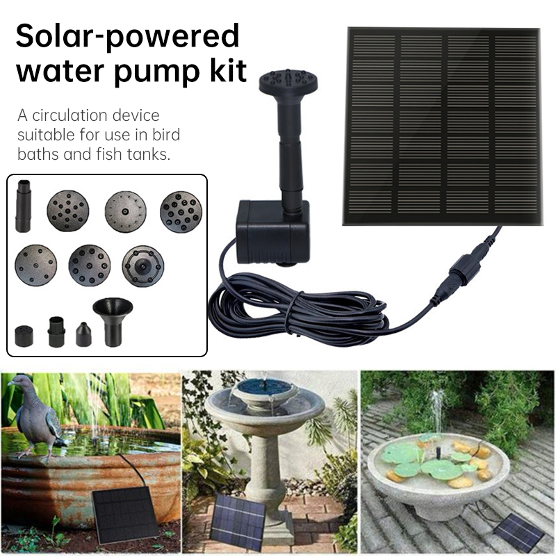 Solar-Powered Mini Fountain Pump – 200L/H Brushless Pump with 4 Spray Nozzles for Garden, Pond & Fish Tank — image 7