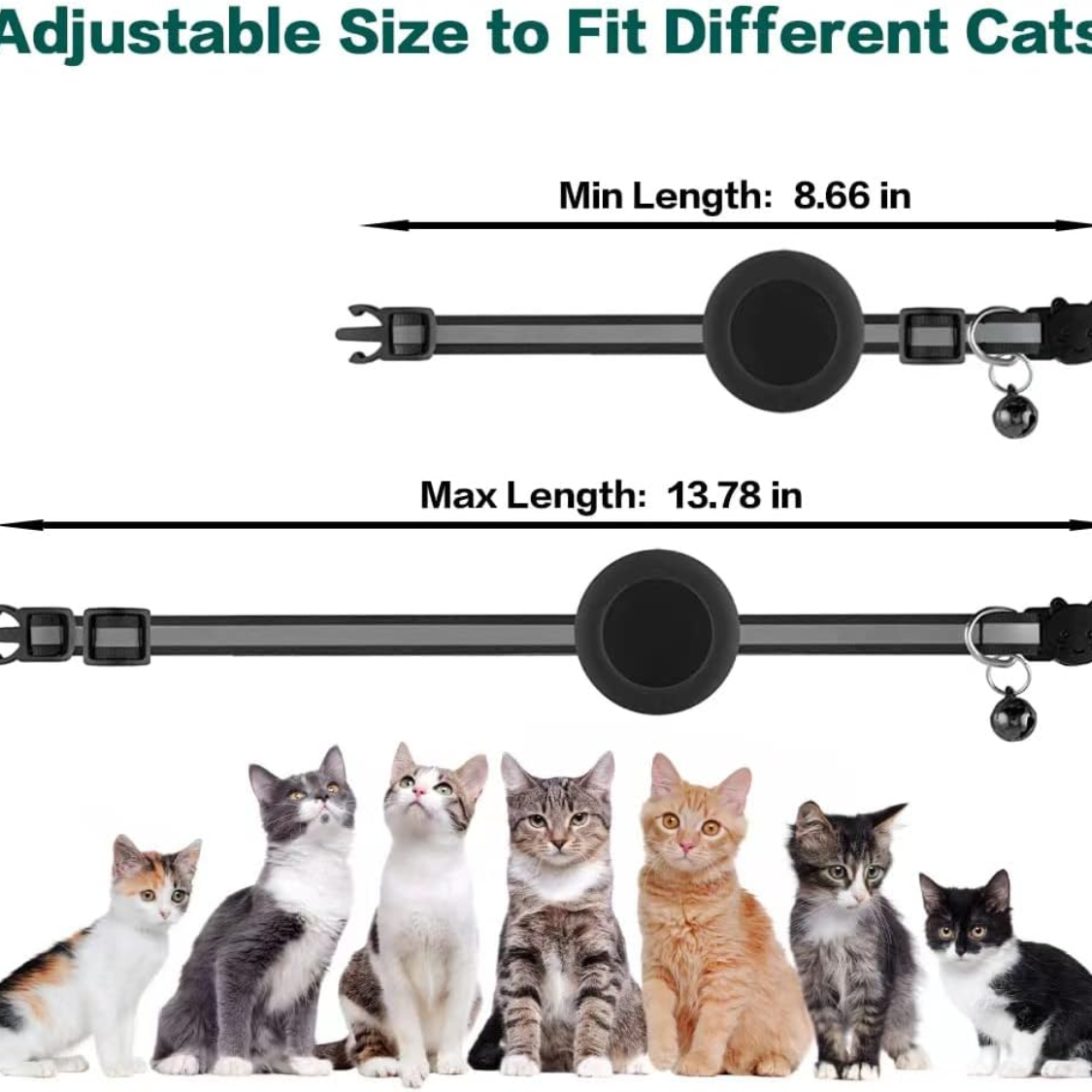 Collar de Gato con Ruptura Automática y AirTag Negro — imagen 3