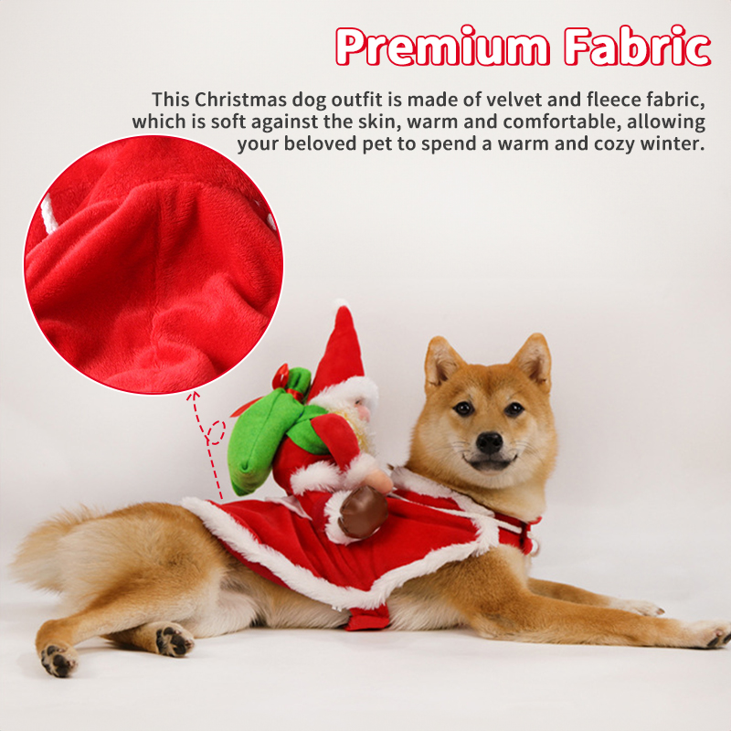 Disfraz de Navidad Divertido para Perros - Santa en un Vestido para Pequeños y Grandes Canes | Regalo de Fiestas y Año Nuevo — imagen 5