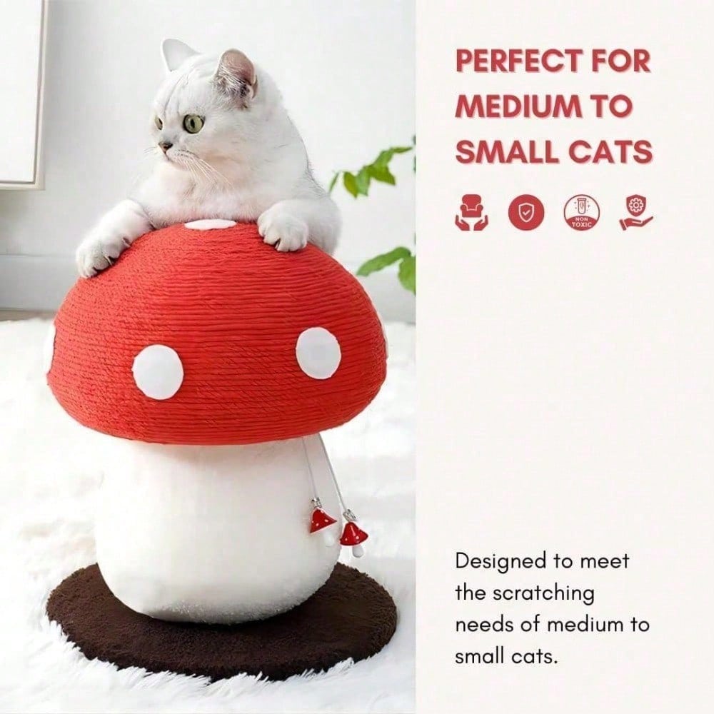 Poste de Rasguñado de Hongos Diseño Único, Envuelto en Sisal, Ideal para Gatos Medianos y Pequeños, Sin Montaje Requerido Juguetes para Gatos Árbol para Gatos — imagen 8