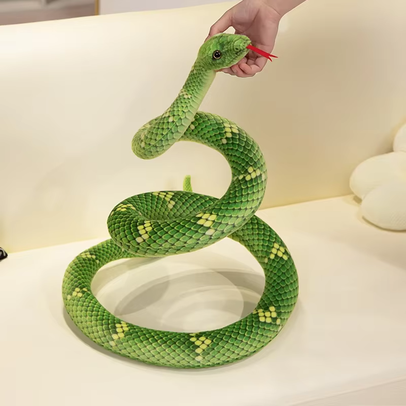 70-280cm Kawaii Snake Plush Toys Pit Viper Realistic Stuffed Cobra Animal Soft Cotton Cuddly Doll Python Birthday Gifts for Boys — image 3