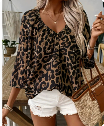 Sudadera de manga larga con estampado de leopardo para mujer — imagen 13