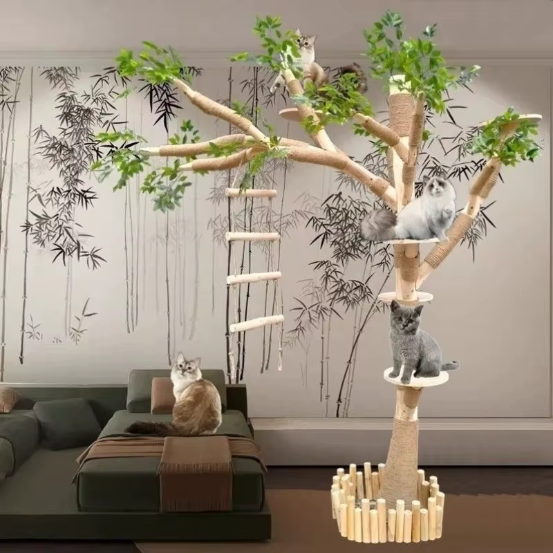 Arbol de Escalada para Gatos Pequeño Gran Familia Mejor Regalo Artesanal para Mascotas Árbol de Juego Interior Entrenamiento de Comportamiento — imagen 6