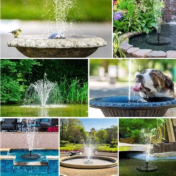 Solar Power Bird Bath Fountain Upgrade 1.4W Solar Fountain With 4 Nozzle — image 3