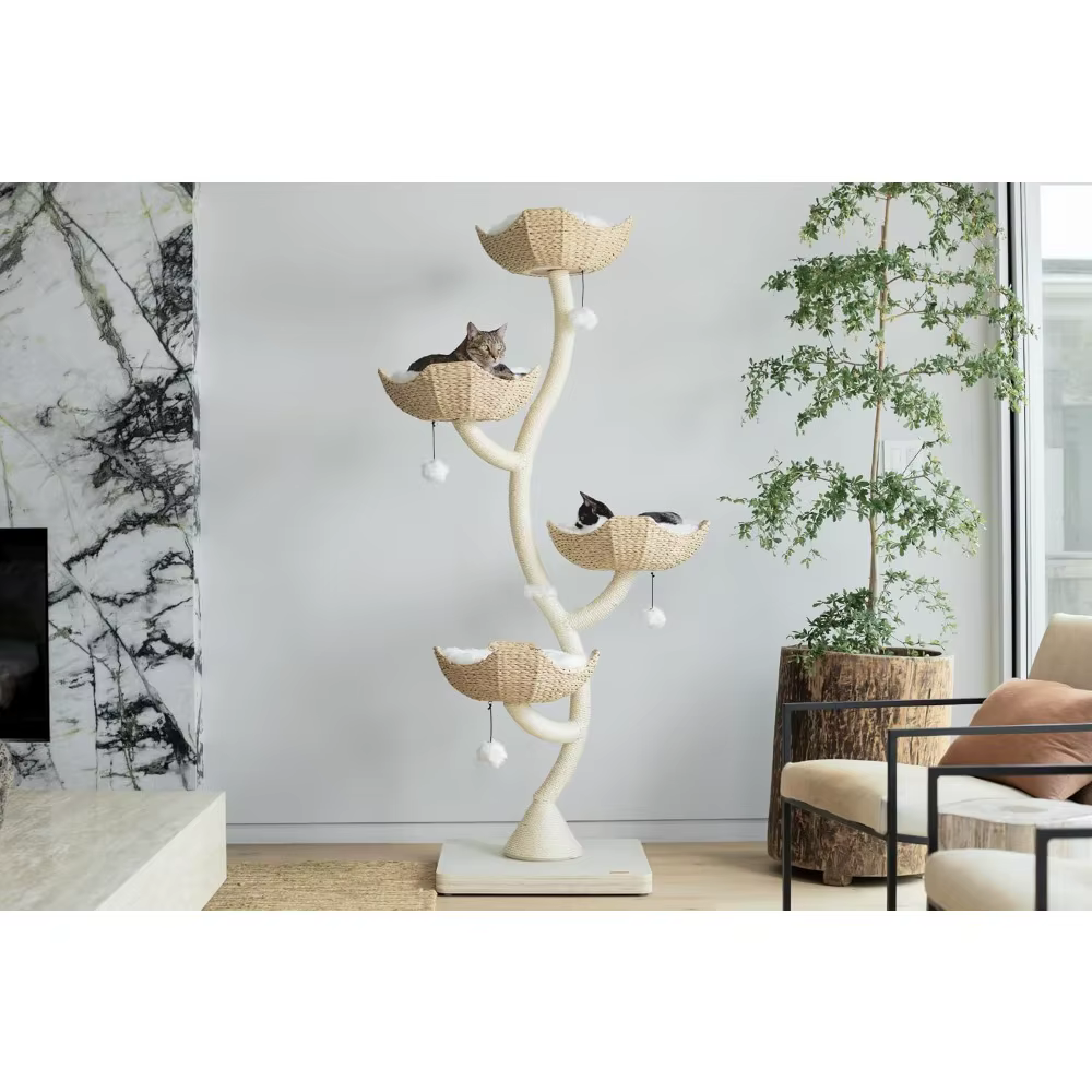 Árbol de Gato Moderno de 1.83 m de Alto para Gatos Grandes y Múltiples, Poste de Rastrillado con Diseño de Lujo, Resistente y Estable — imagen 6