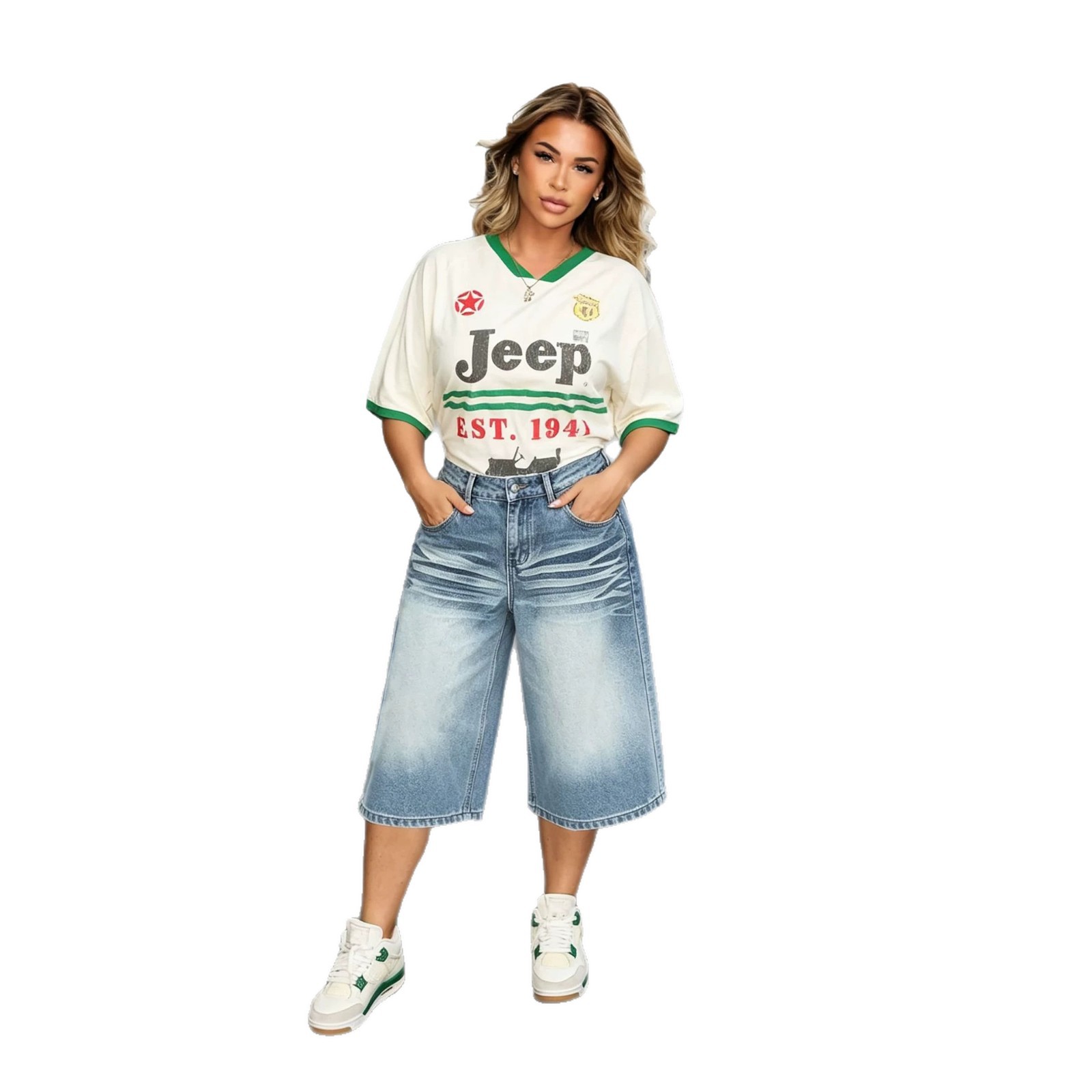 Pantalones de Denim con Pelo de Gato en Lavarropas, Corte Medio, Tela Gradient — imagen 6