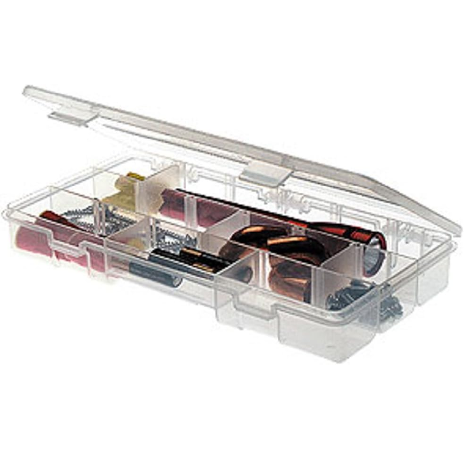 Caja de Utilidad Plano Stowaway con Particiones Ajustables Transparente para Pequeños Accesorios y Organizador de Tackle 9 Pulgadas — imagen 4