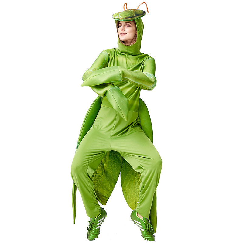 Halloween Costume Animal Print Jumpsuit for Carnival Party Performance, Unisex Mantis Print Outfit — image 1