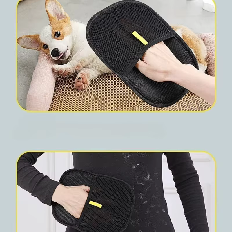 Pet Grooming Glove Pet Hair Remover Brush Efficient Dog Cat Hair Removal Glove Reusable Pet Hair Cleaner Pet Supplies — image 4