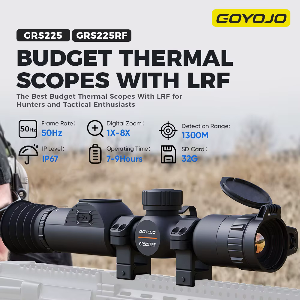 GOYOJO Thermal Scope, 905nm Infrared 1000m Range Finder, Waterproof 1-8X Outdoor Thermal Imager for Day/Night Animal Observation