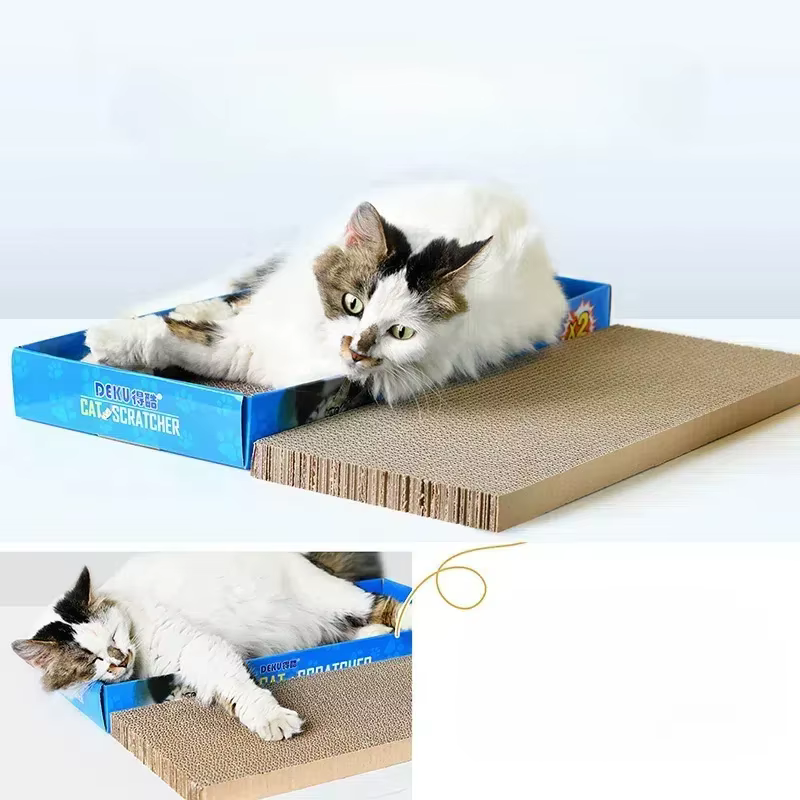 Cat Scratcher Cats Lounge Scratchers Durable Scratch Toys Corrugated Cardboard Scratching Mat Paper Boards — image 2