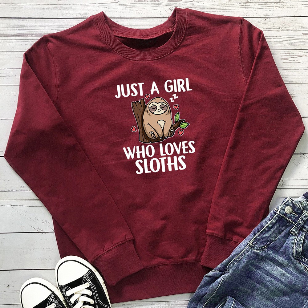 Just A Girl Who Loves Sloths printed hoodie — image 8