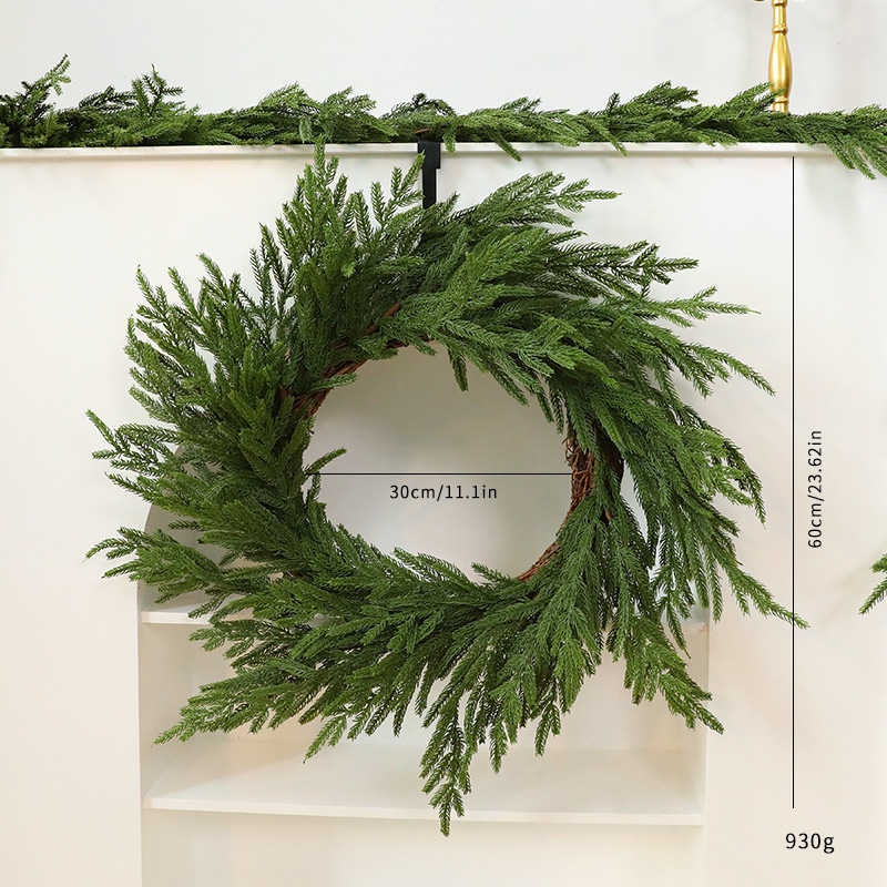 Decoración de Navidad artificial de pino con agujas sintéticas para puertas y paredes en diseño europeo — imagen 6
