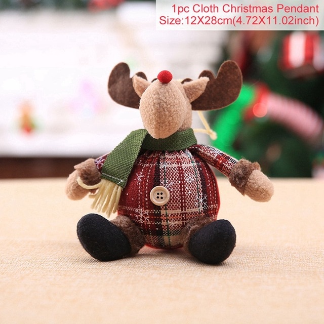Santa Claus Christmas Ornaments Tree Decor Elk Snowman Plush Christmas Doll Decorations For Home 2019 Navidad Pendant Gift Kids — image 9