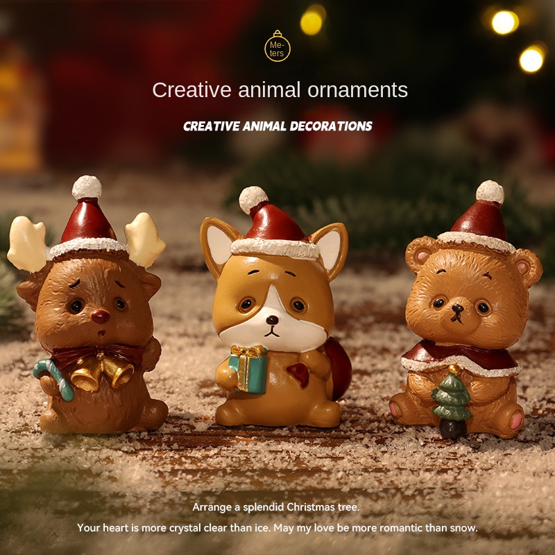 Christmas Resin Reindeer Figurine Creative Christmas Decoration Ornament for Holiday Display — image 3