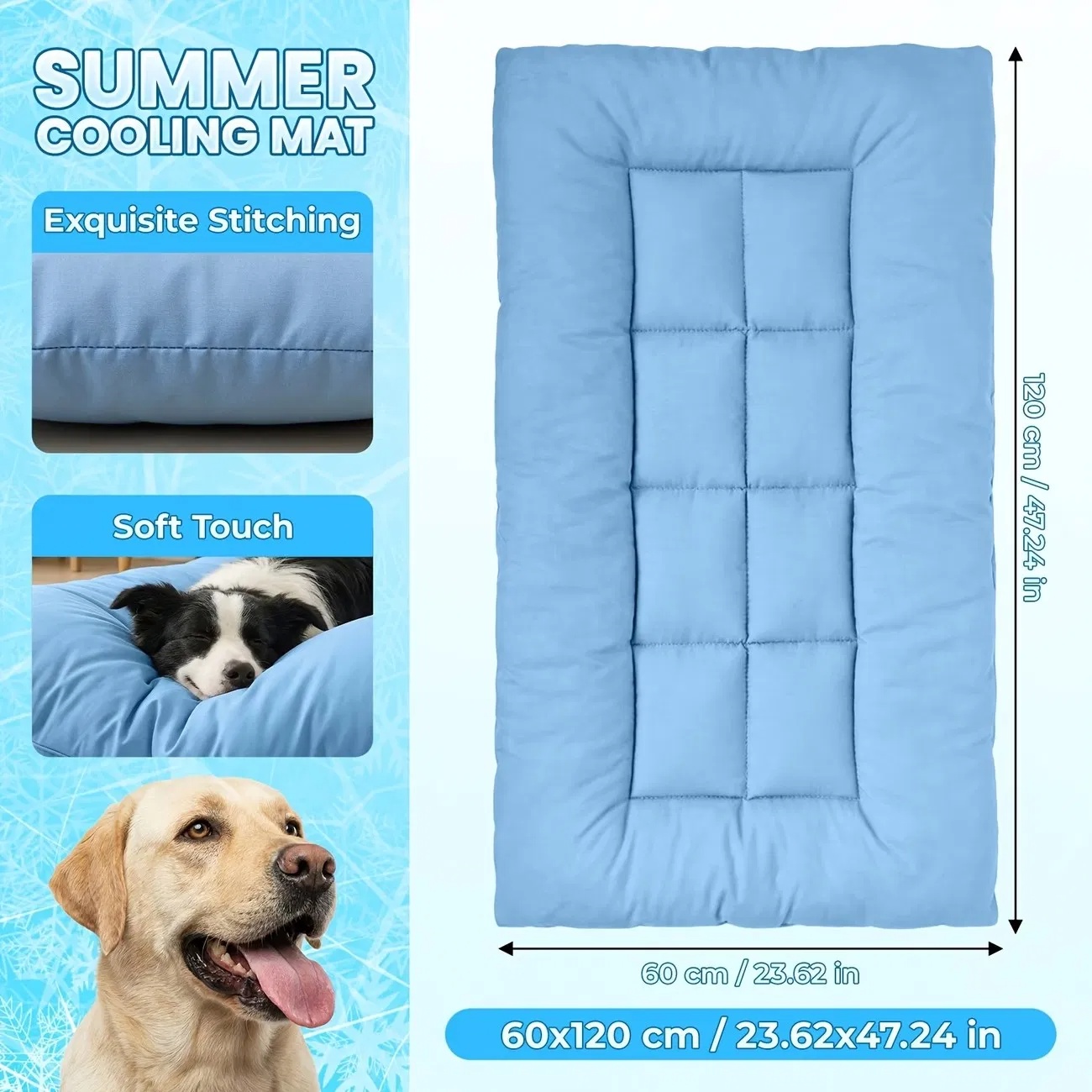 Extra-Large Cooling Dog Sofa Bed, Ultra-Soft Plush Pet Mat With 8 Compartments And Non-Slip Bottom, Thick Polyester Dog Bed For Large Dogs — image 8