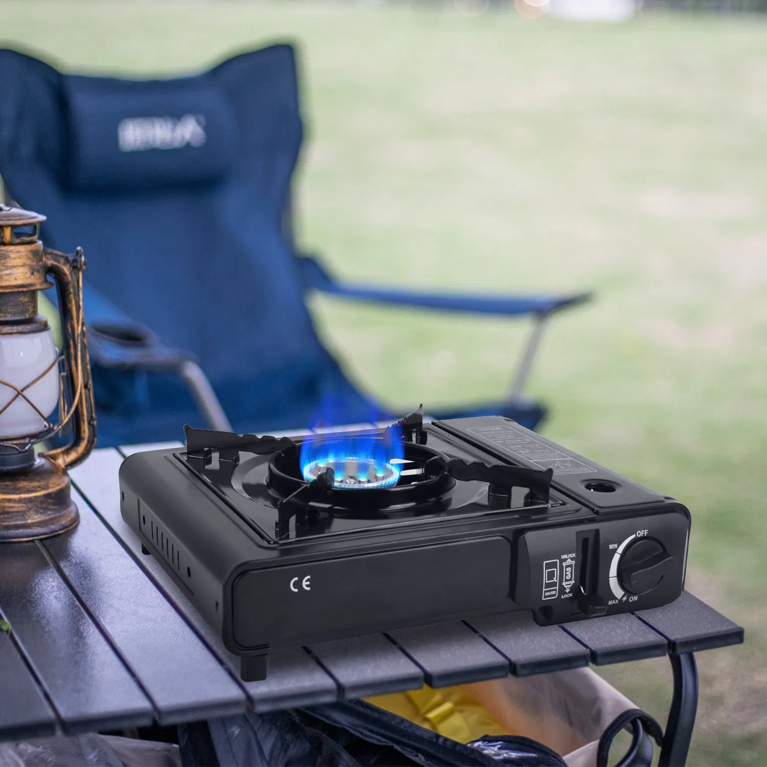 3300W Portable Camping Stove Butane Canister Dual Fuel Burner Piezo Electric Ignition Single Burner With Automatic Tank Ejection Overpressure Cut Off Carry Case For Camping Hiking Picnic Fishing — imagen 11