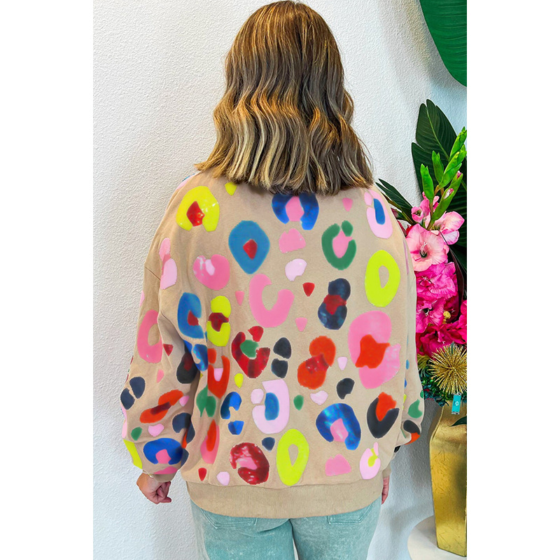 Sudadera con Manga Crew de Punto Leopardo de Invierno — imagen 8