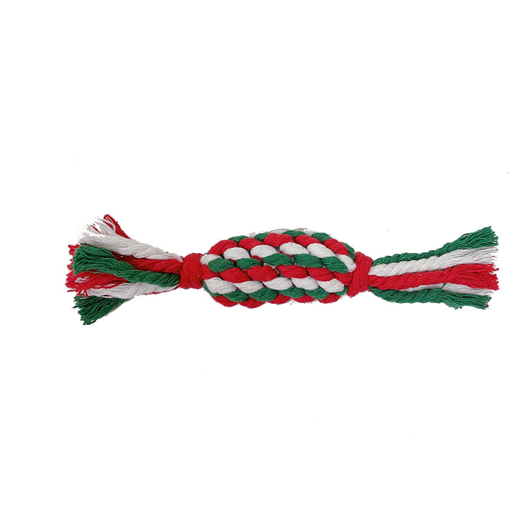 Christmas pet toy gift set dog teeth grinding bite resistant cotton rope hand woven — image 5