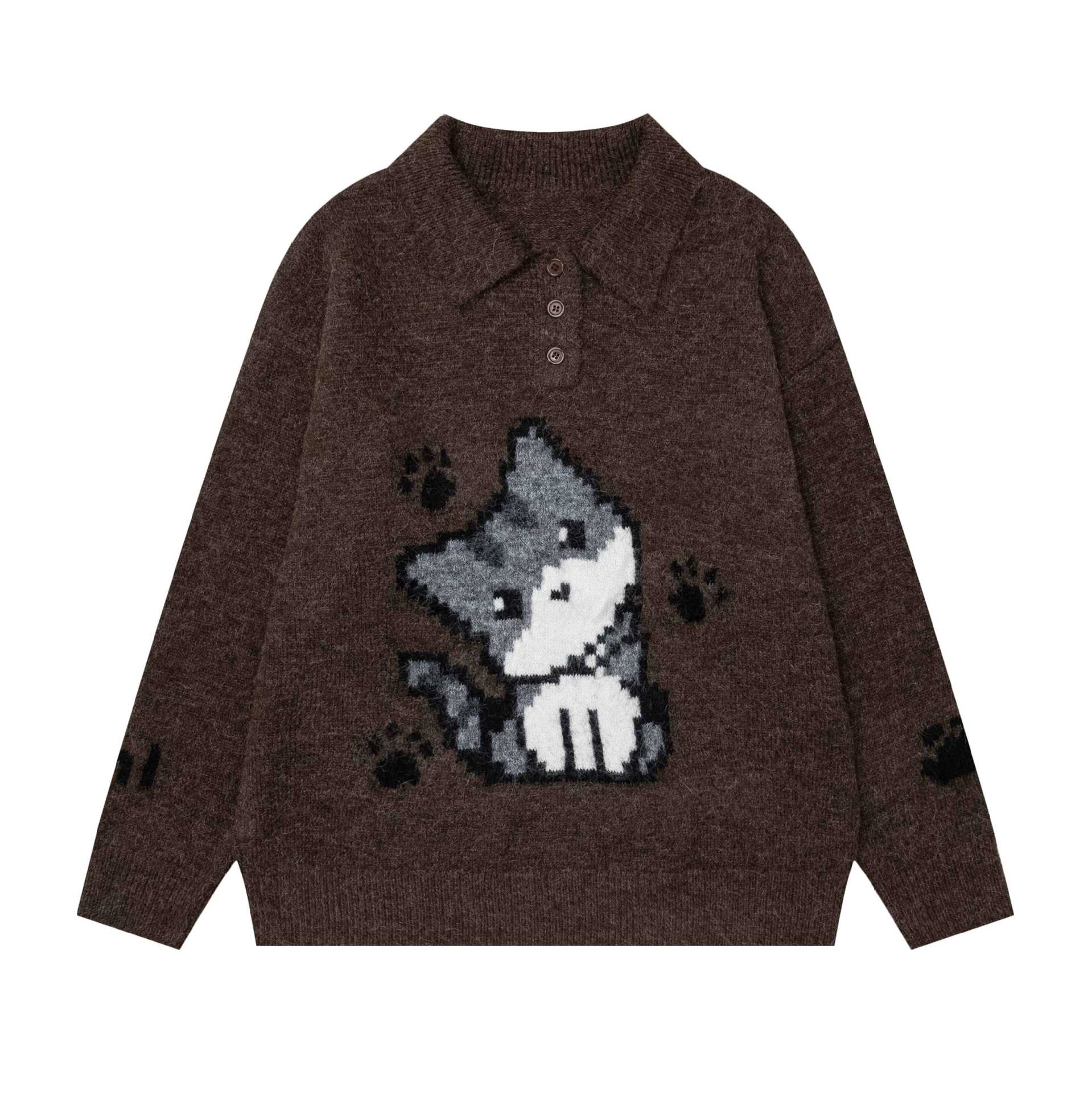 Pixel style Little Wolf Claw Sweater — image 4