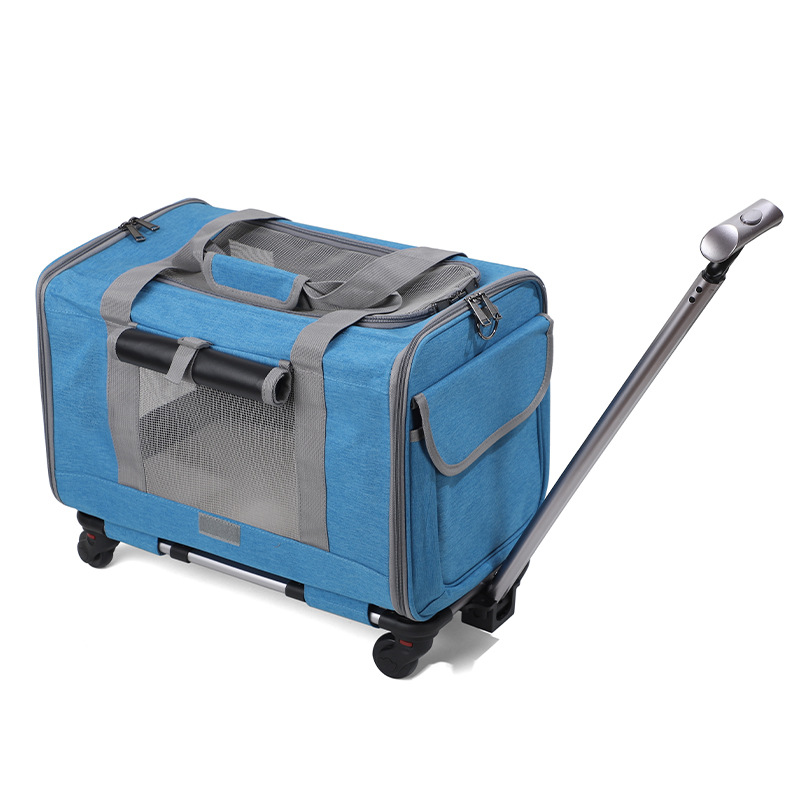 Travel Cat Carrier Summer Dog Pet Bag Foldable Cat Pet Box Breathable Portable Pet Trolley Case — image 6