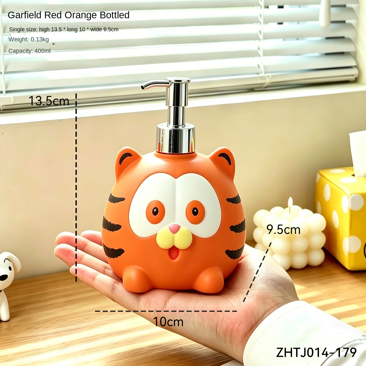 Cute Garfield Cat Pump Bottle for Liquid Soap, Hand Soap Dispenser, Bathroom & amp; Kitchen Cleaner Refill Bottle — image 7