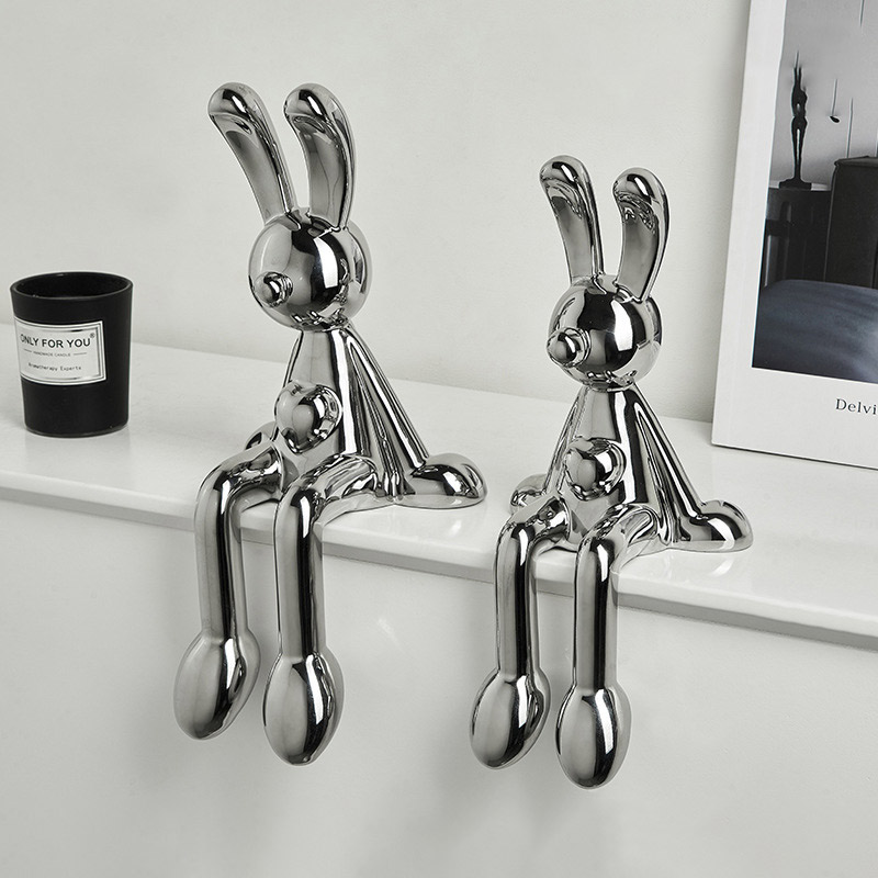 Decoración de Conejo de Luxo con Efecto Metálico para Mesa o Línea de Vino — imagen 1