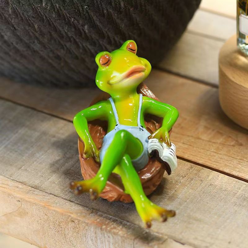 Reading Frog Desktop Courtyard Garden Decoration — imagen 5