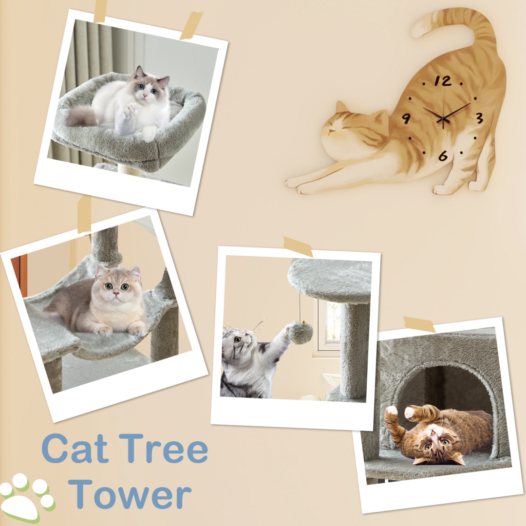 Torre para Gatos de Alto Rendimiento: Arbol Climático con Postes de Escarbar de Sisal Natural — imagen 31