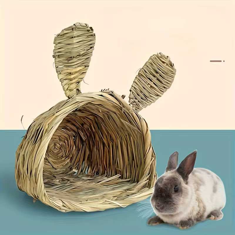 Caja de Paja para Conejo: Hogar de Paja Térmico para Conejos y Pequeños Animales — imagen 6