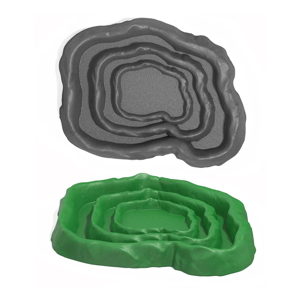 Simulated Natural Rock Shape Reptile Food Water Bowl Bathing Dish Dual Use Bowl For Turtles Lizard Snake Frog Feeding Supplies — image 1