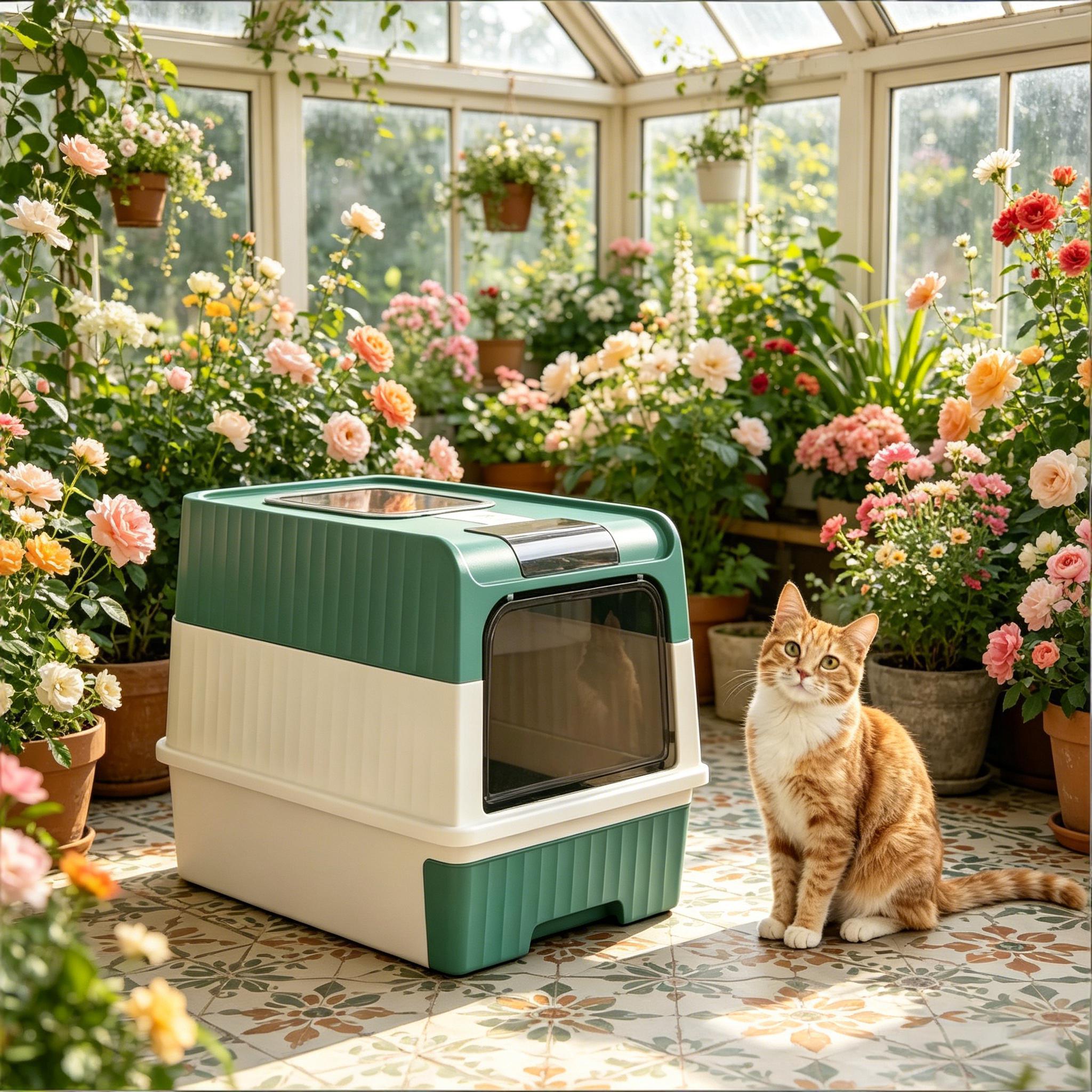 Fully Enclosed Litter Box, Compact Cat Litter Box, Pet Litter Box — image 8