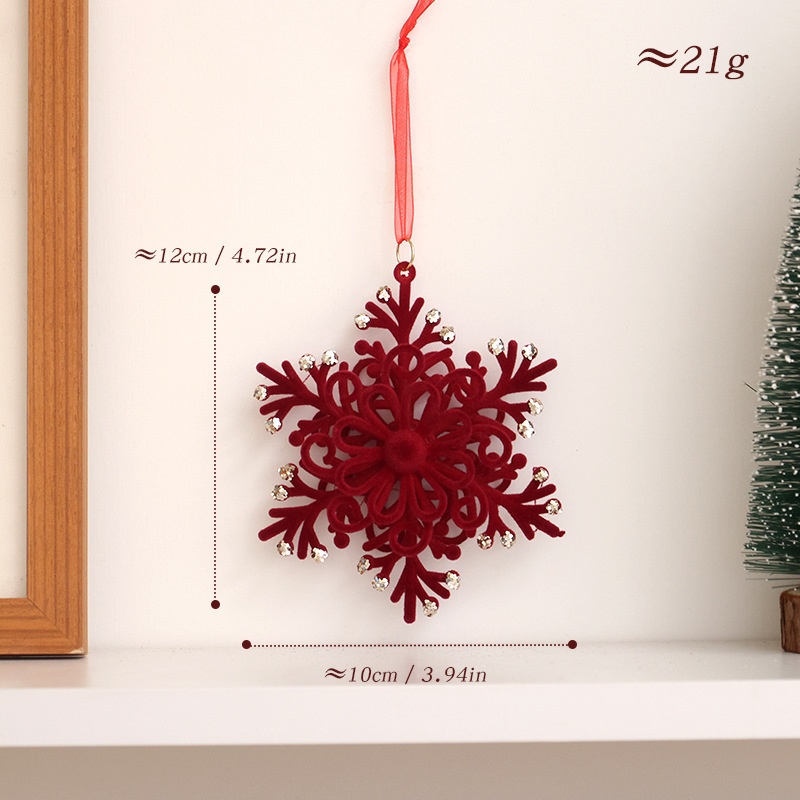 Adorno Navideño de Tela Rojo con Arco y Ciervo para Colgar — imagen 8